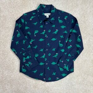 Tucker and Tate Boys Button‎ Down Shirt Size 3 Dinosaur Print Holiday NWOT